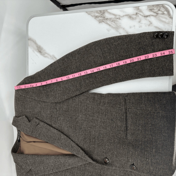 Vintage Men’s Wool Sport Coat 42L Tweed Preppy English Countryside Brown - Picture 8 of 12